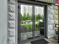 Дверь Алютех W62 сланцево серый RAL 7015 двухстворчатая Дверь Алютех W62 сланцево серый RAL 7015 двухстворчатая